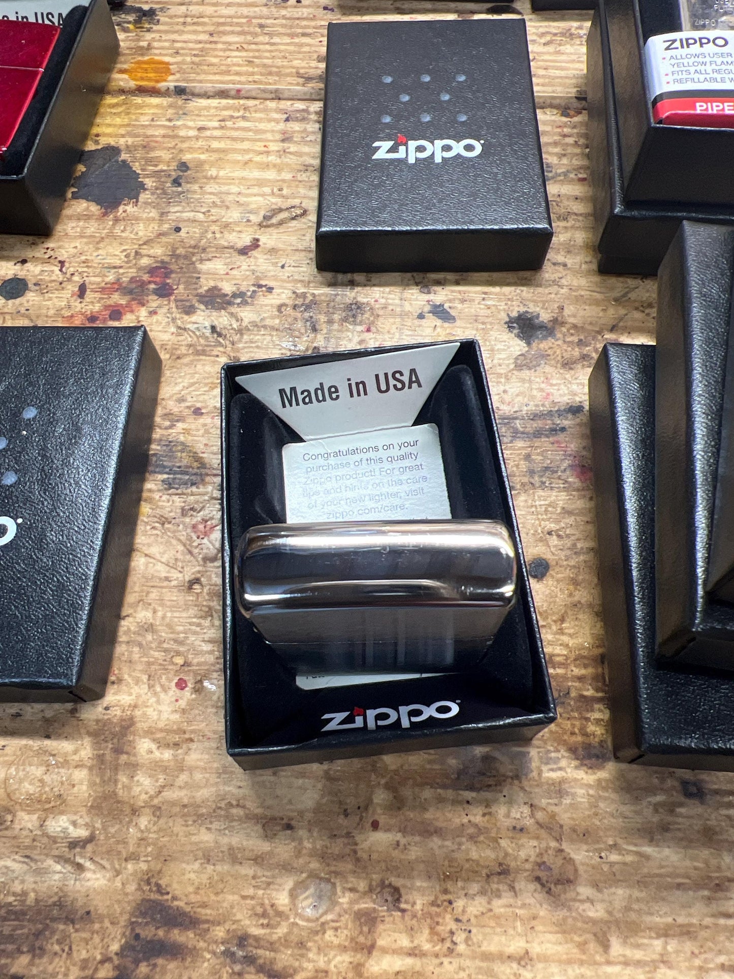 Zippo standard wind proof lighter.