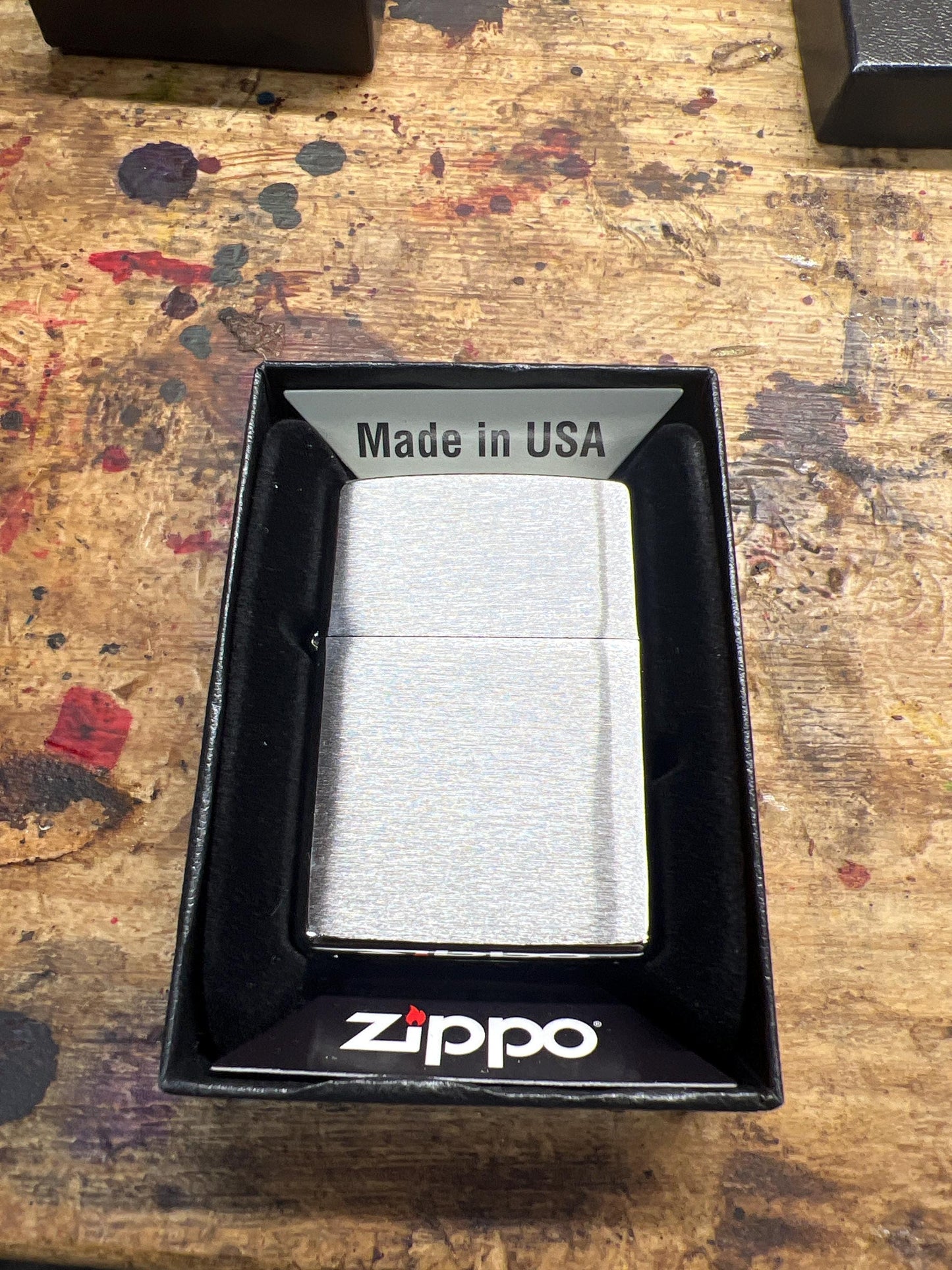 Zippo standard wind proof lighter.