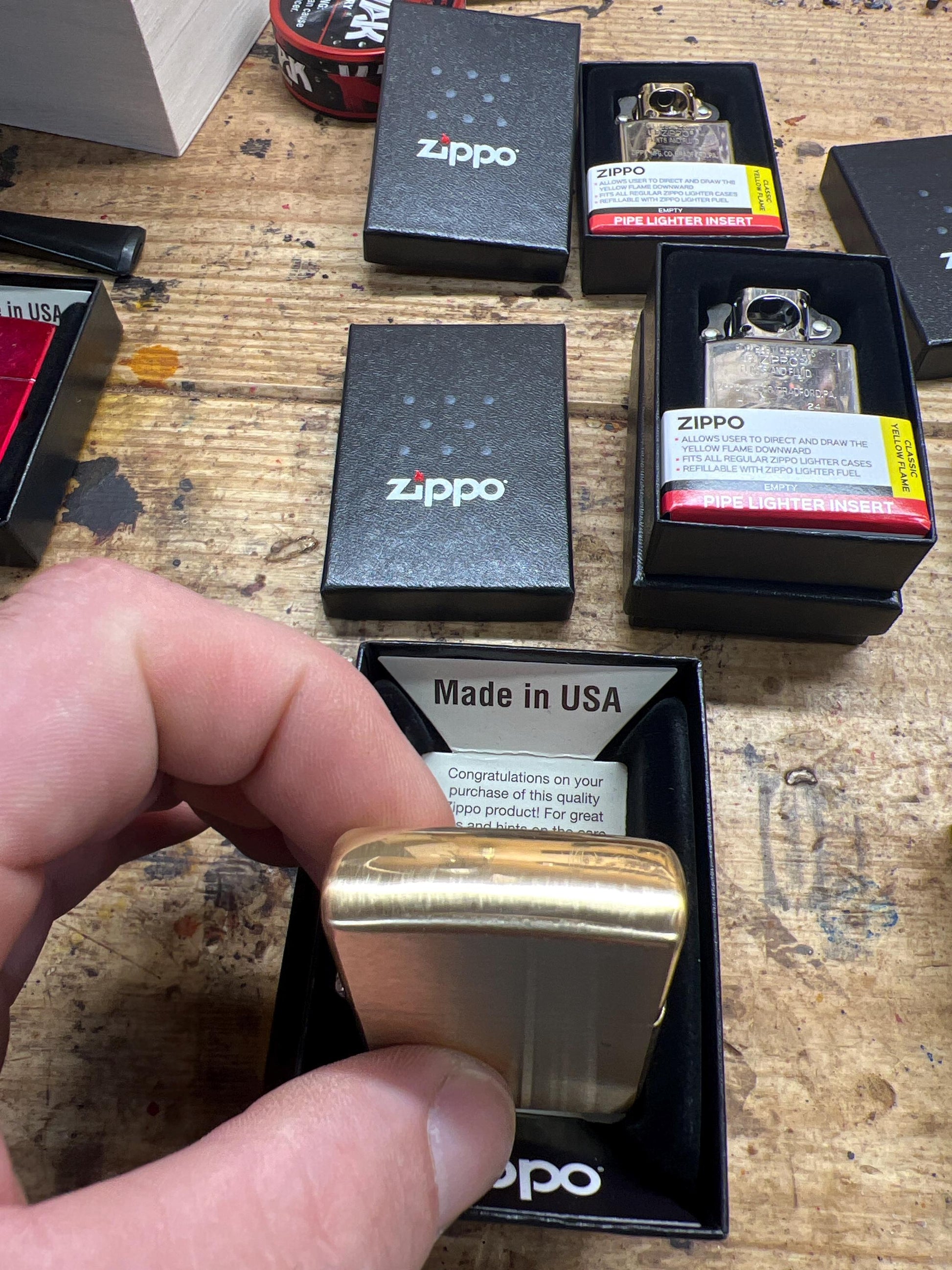 Zippo standard wind proof lighter.Brass.