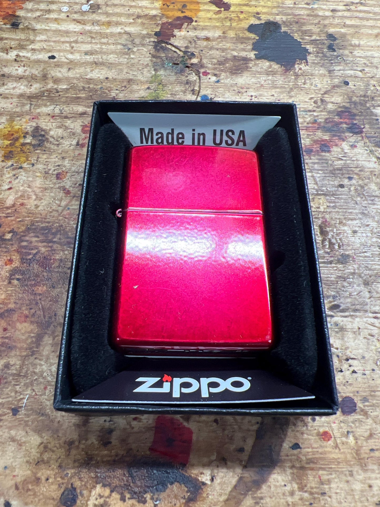 Zippo standard wind proof lighter.candy apple red.