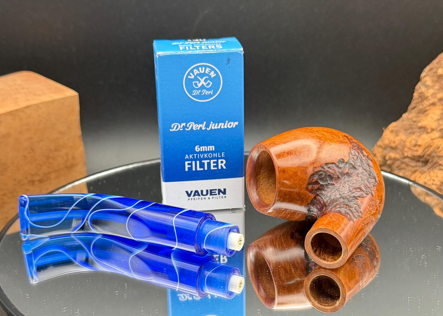 Handmade briar tobacco pipe (6mm Filter)