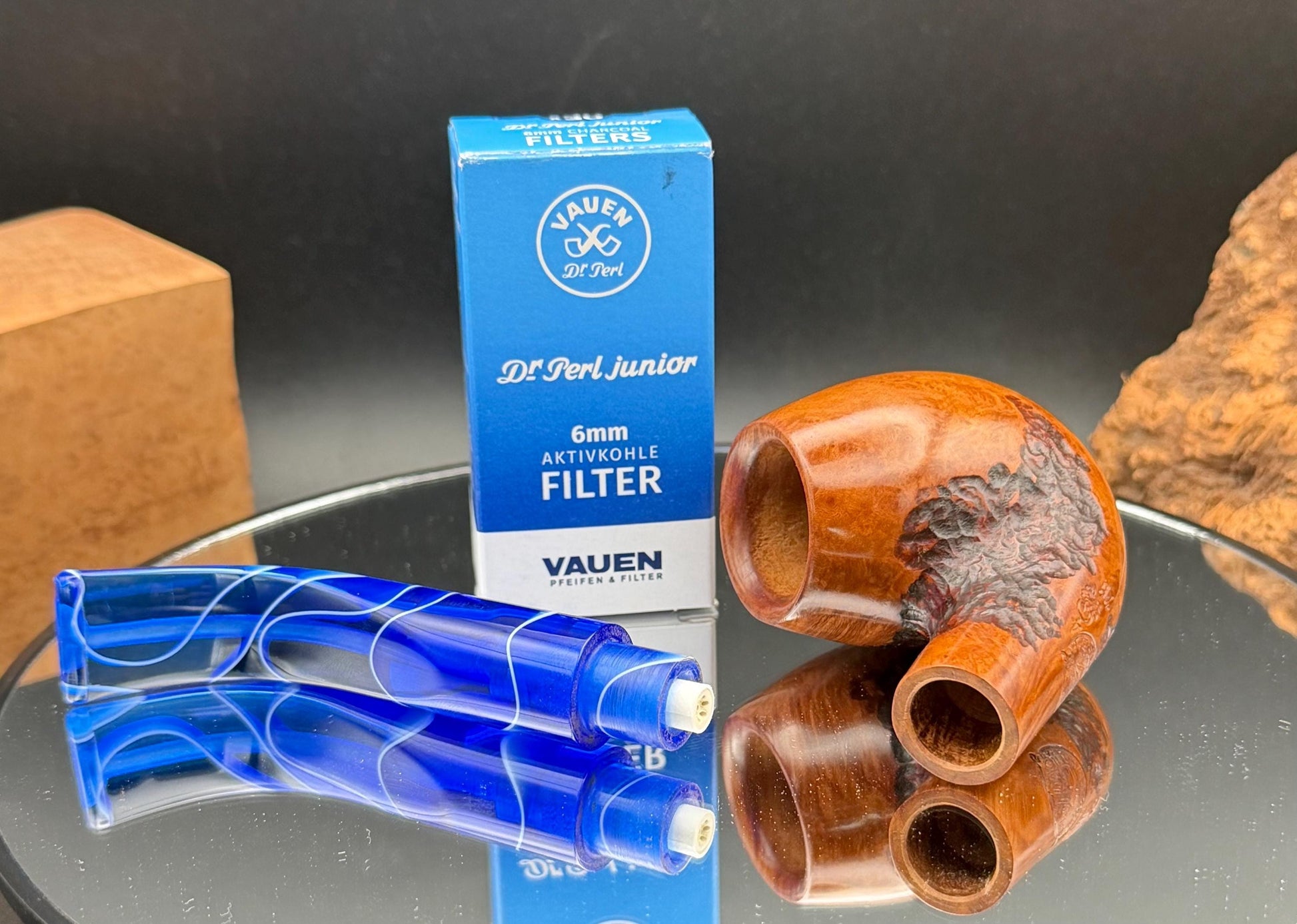 Handmade briar tobacco pipe (6mm Filter)