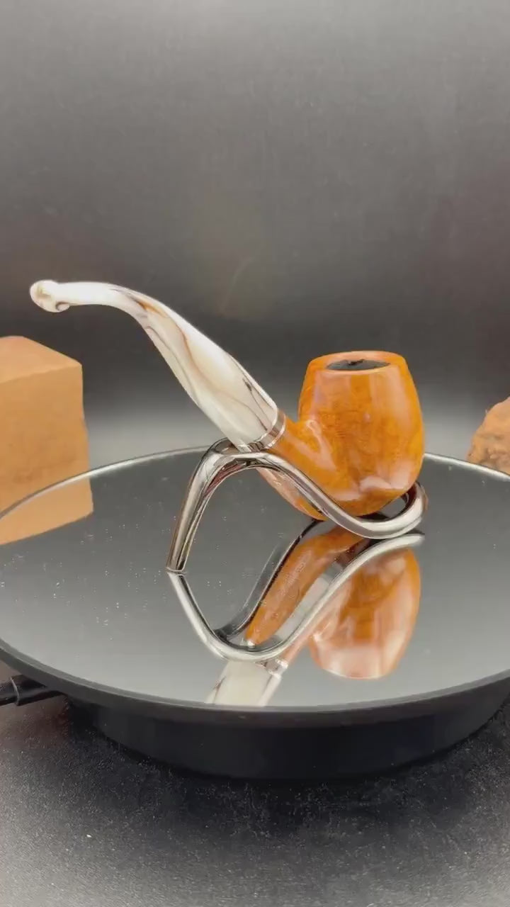Handmade briar tobacco pipe