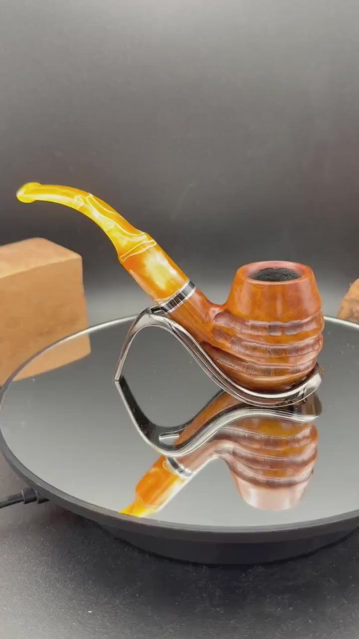 Handmade briar tobacco pipe